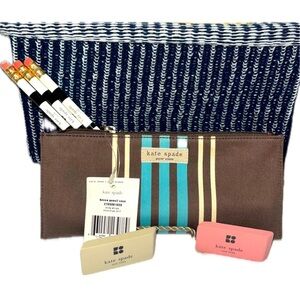HP🎉Kate Spade New York Becca Pencil Case Andy Stripe, NWT, Vintage, Rare